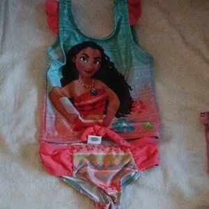 Disney Moana Kids Swim Bikini - Pink and Blue